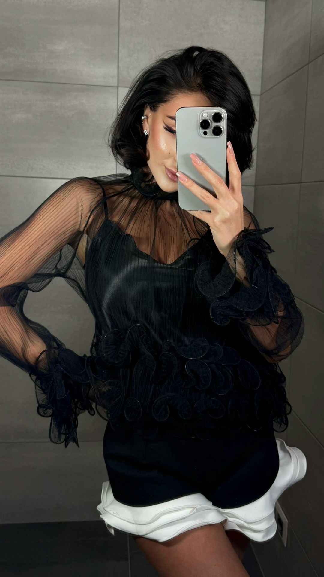 блузка прозрачная из органзы by malibu,прозрачная блузка из органзы,блуза,женская блузка с воланами,платье с пышными прозрачными рукавами