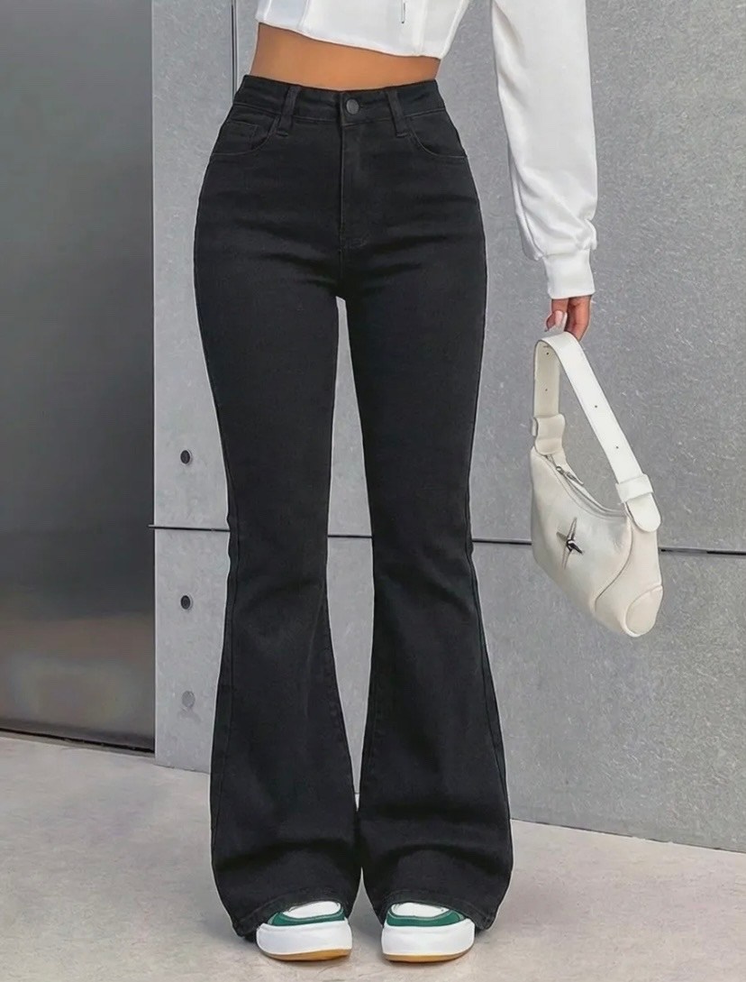 женские джинсы клеш с высокой посадкой,черные джинсы женские клёш от колена,джинсы-клеш женские с завышенной талией,джинсы женские клеш,джинсы-клеш с высокой талией