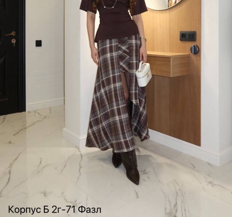 юбка в клетку,юбка,теплая юбка,юбка миди,модная юбка
