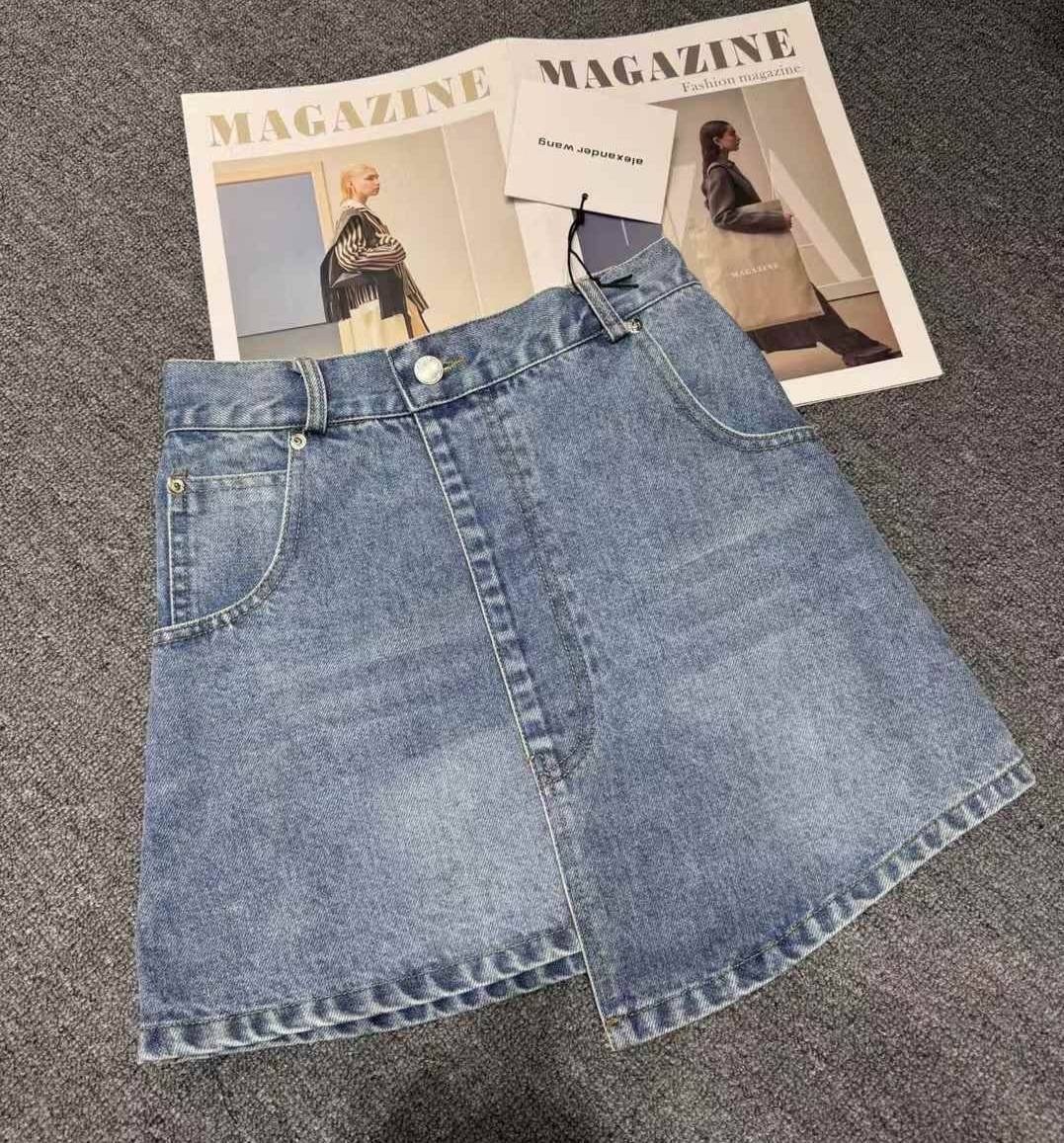 юбка джинсовая,женские джинсовые юбки,женская джинсовая юбка с высокой талией,классическая высокая талия джинсовая юбка,джинсовая юбка короткая