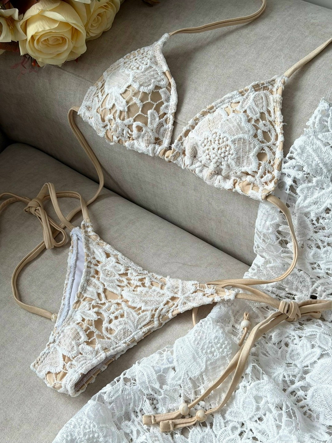 пляжная мода,пляжная одежда,пляжное платье,пляжный наряд,кружевной купальник