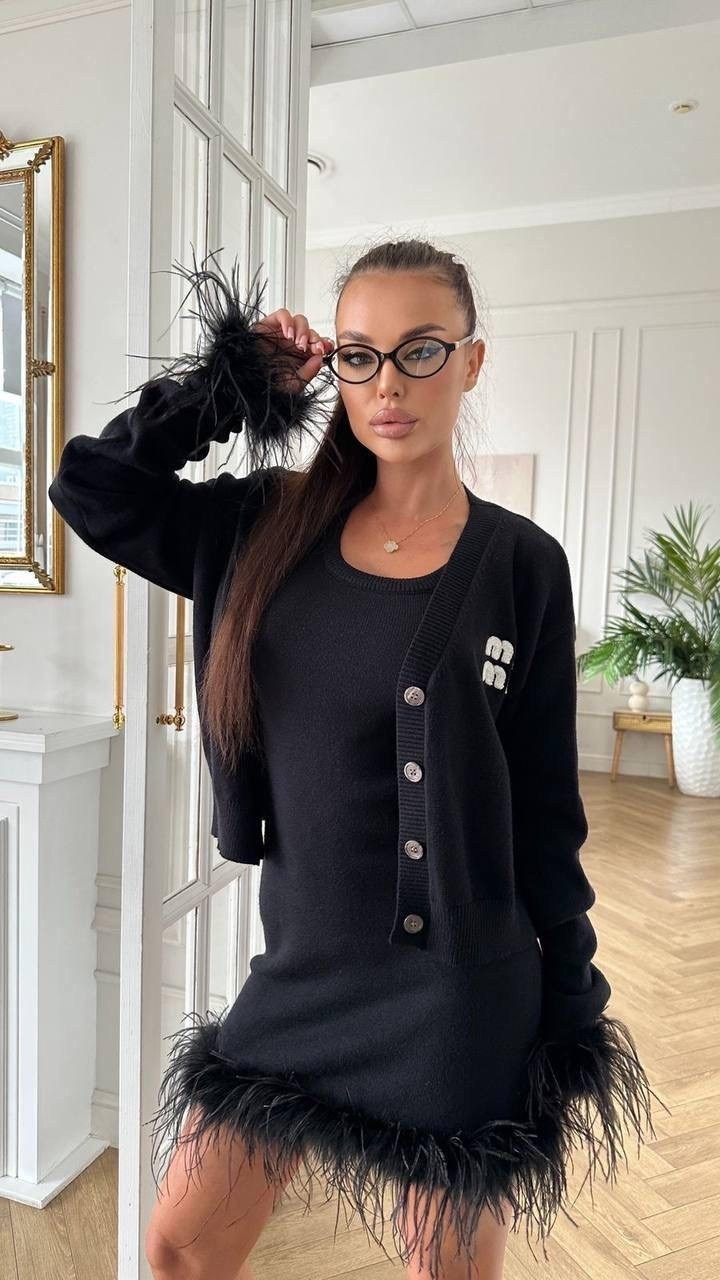 платье с перьями,короткое платье с перьями,женская кофта,женские костюмы