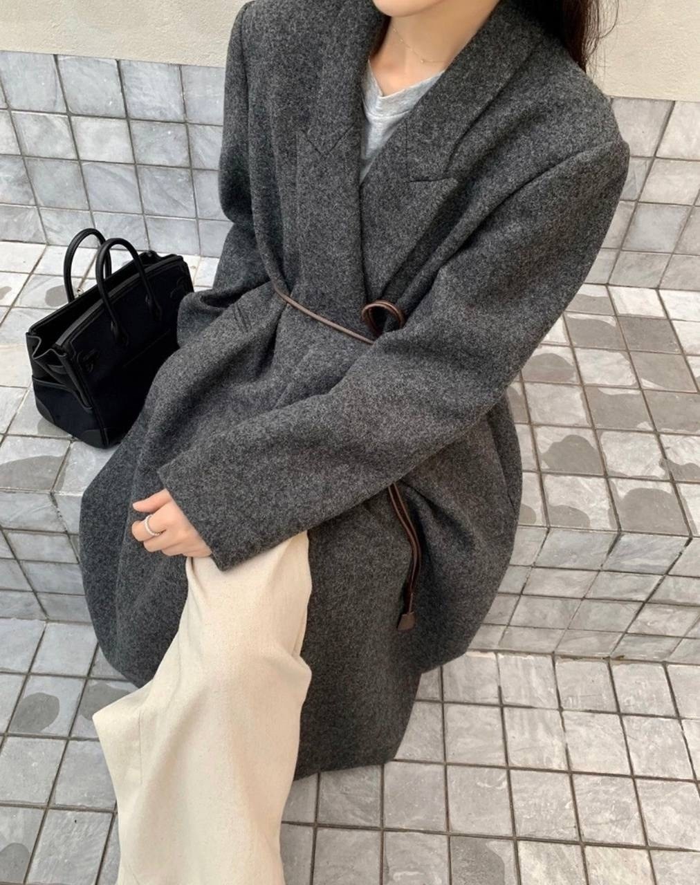 элегантное кашемировое пальто,шерстяное пальто,корейское элитное женское длинное шерстяное пальто,пальто с поясом,длинное пальто с поясом