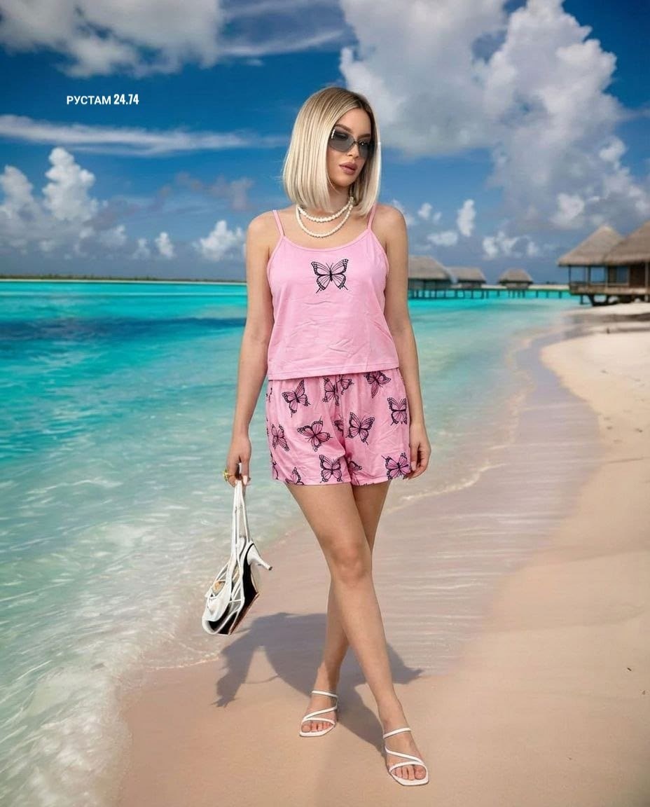 пижама женская с шортами,женская пижама,стильная пижама,пижама с шортами,пижама женская с шортами и майкой