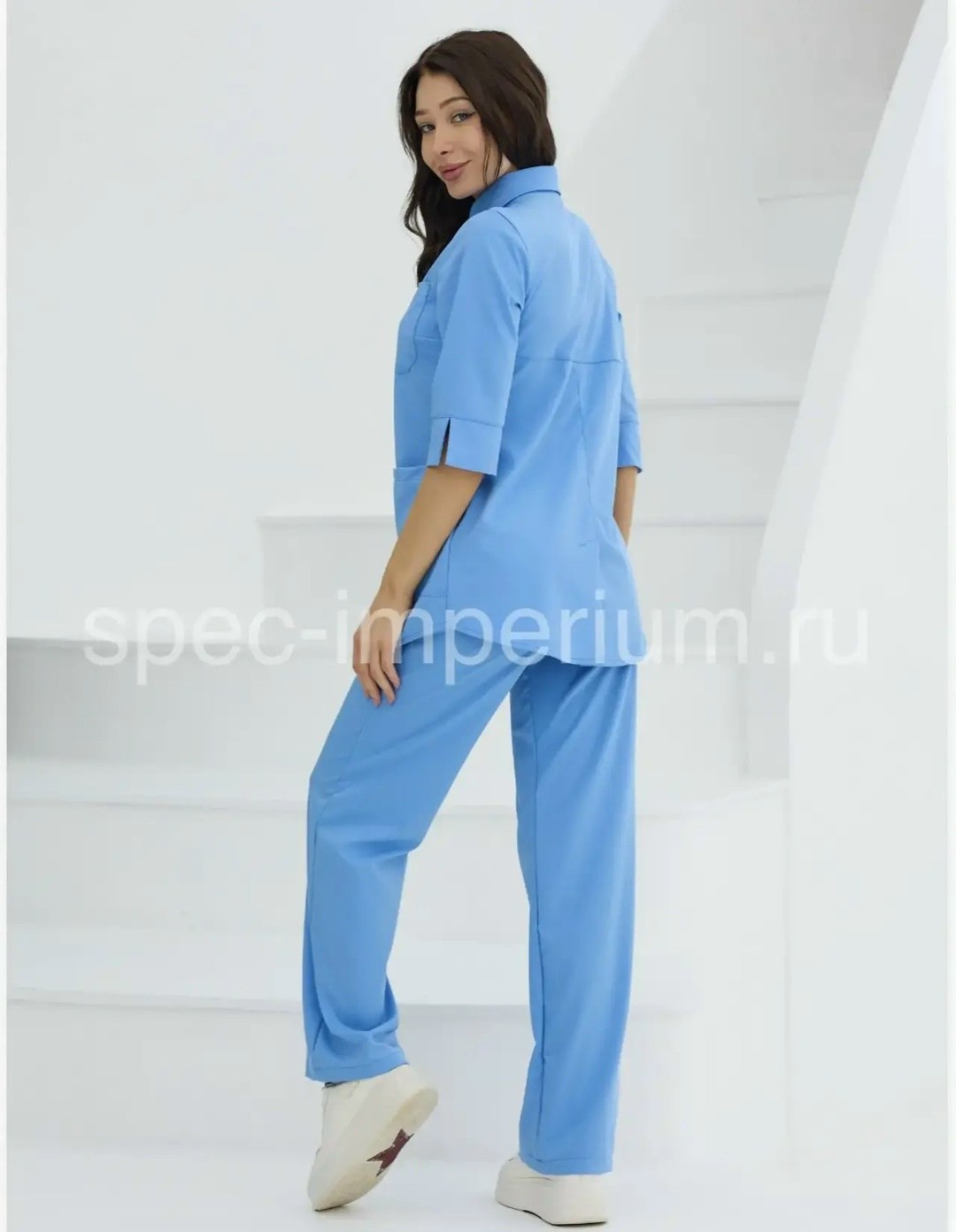 медицинский костюм женский голубой,женский медицинский костюм,женский медицинский костюм 4422/13к голубой,костюм медицинский,костюм медицинский брючный