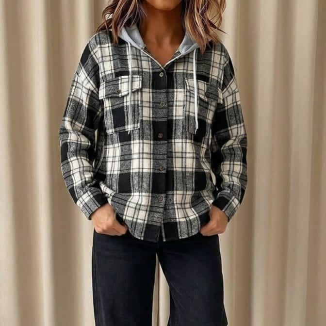 клетчатая рубашка женская,рубашка в клетку с капюшоном,рубашка с капюшоном женская,рубашка женская в клетку,рубашка с капюшоном