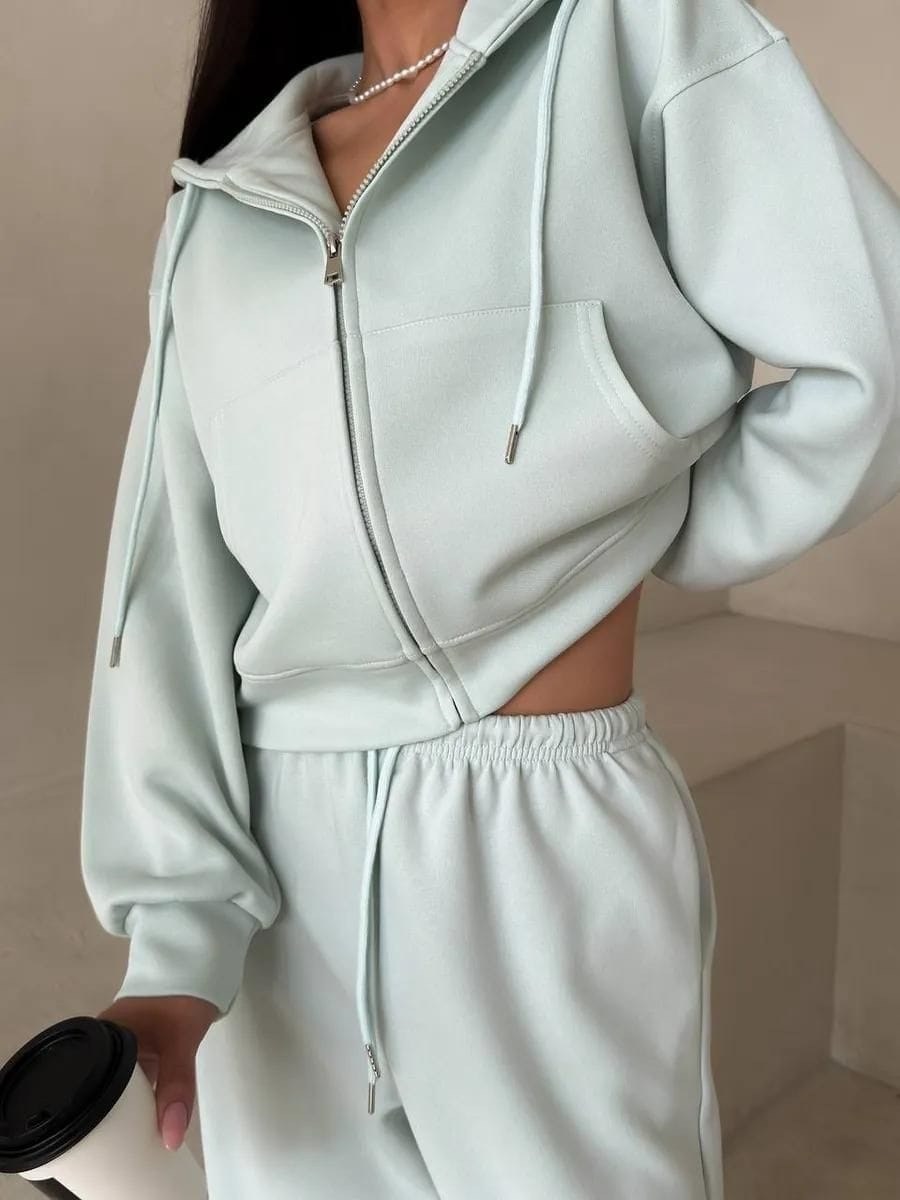 костюм спортивный со штанами джоггеры и зип худи micca цвет черный,спортивные костюмы на флисе,костюм спортивный женский,костюм спортивный со штанами джоггеры и зип худи micca,костюм спортивный