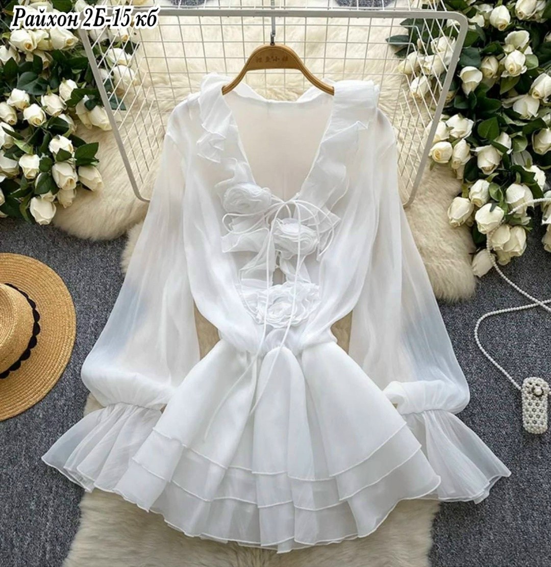 платье с рюшами,шифоновое платье с рюшами,платье с оборками,элегантная блузка,платье модное