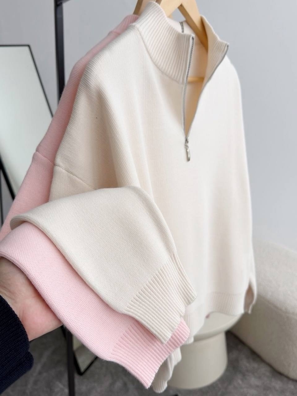 свитер женский на молнии,кофта женская,свитер женский,свитер на молнии,джемпер женский с молнией на вороте