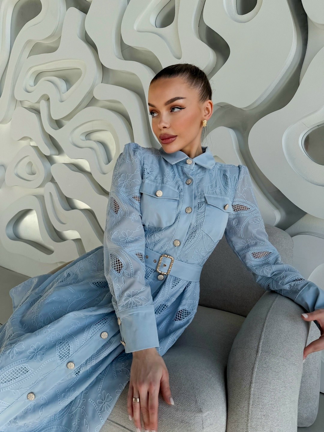 платье,модное платье,голубое платье,платье приталенное,джинсовое платье женское