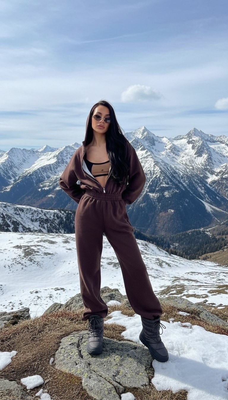 комбинезон теплый с капюшоном more&trend,комбинезон на флисе,комбинезон из футера женский,женский комбинезон,комбинезон спортивный