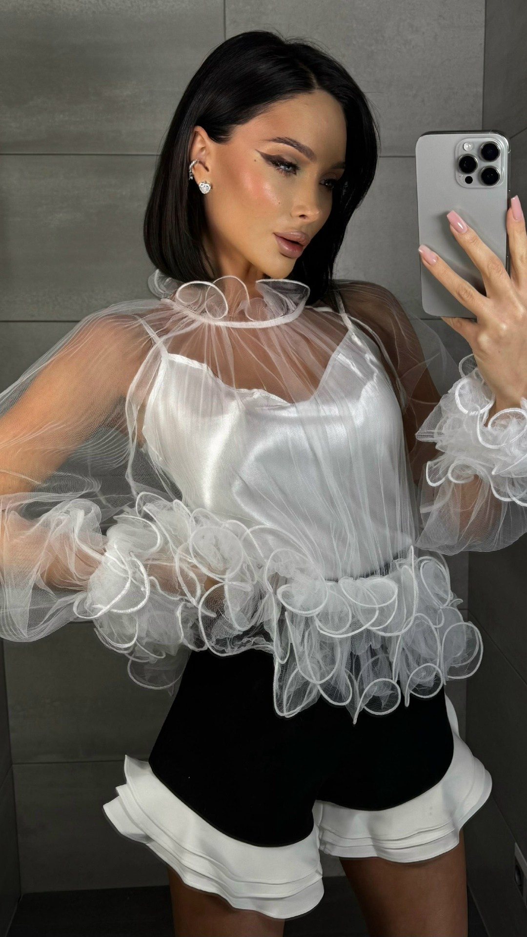 прозрачная блузка из органзы,прозрачная блузка сетка elena bogatova,блузка сетка,блузка в сетку прозрачная,прозрачная блузка