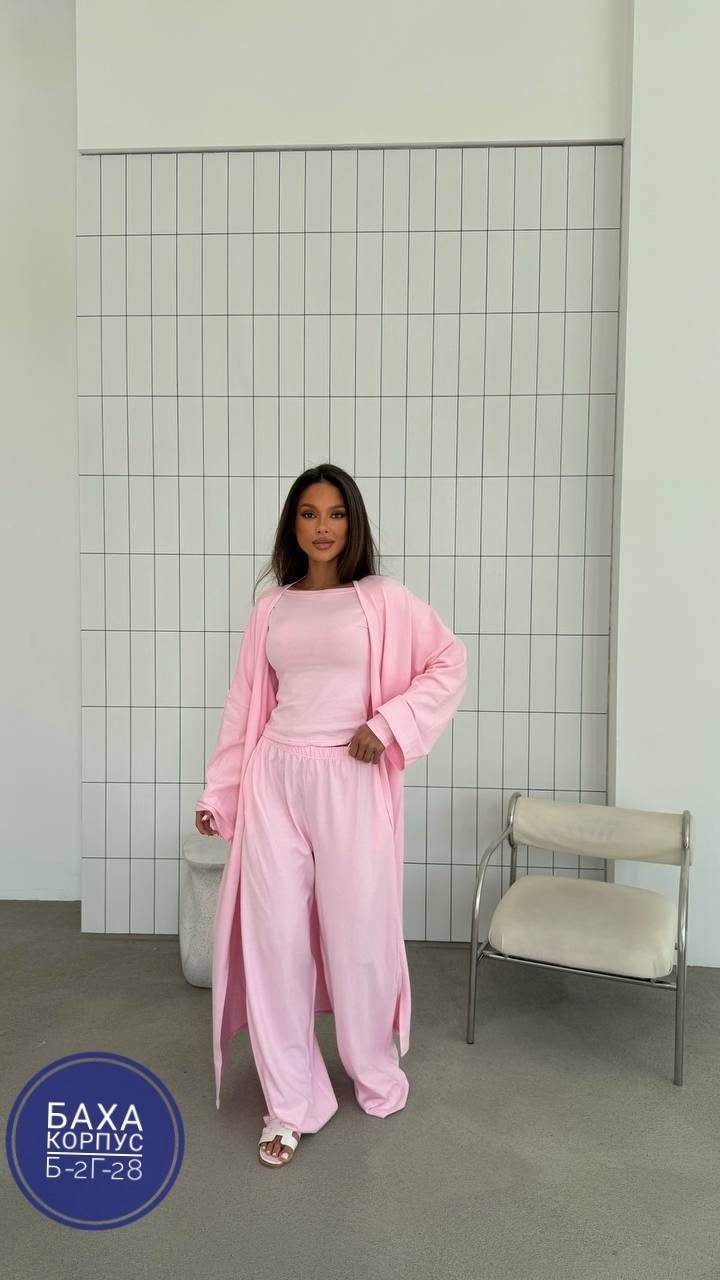 женский кардиган, топ и брюки,стильные костюмы,костюм женский,комплект одежды mooсie,летние костюмы