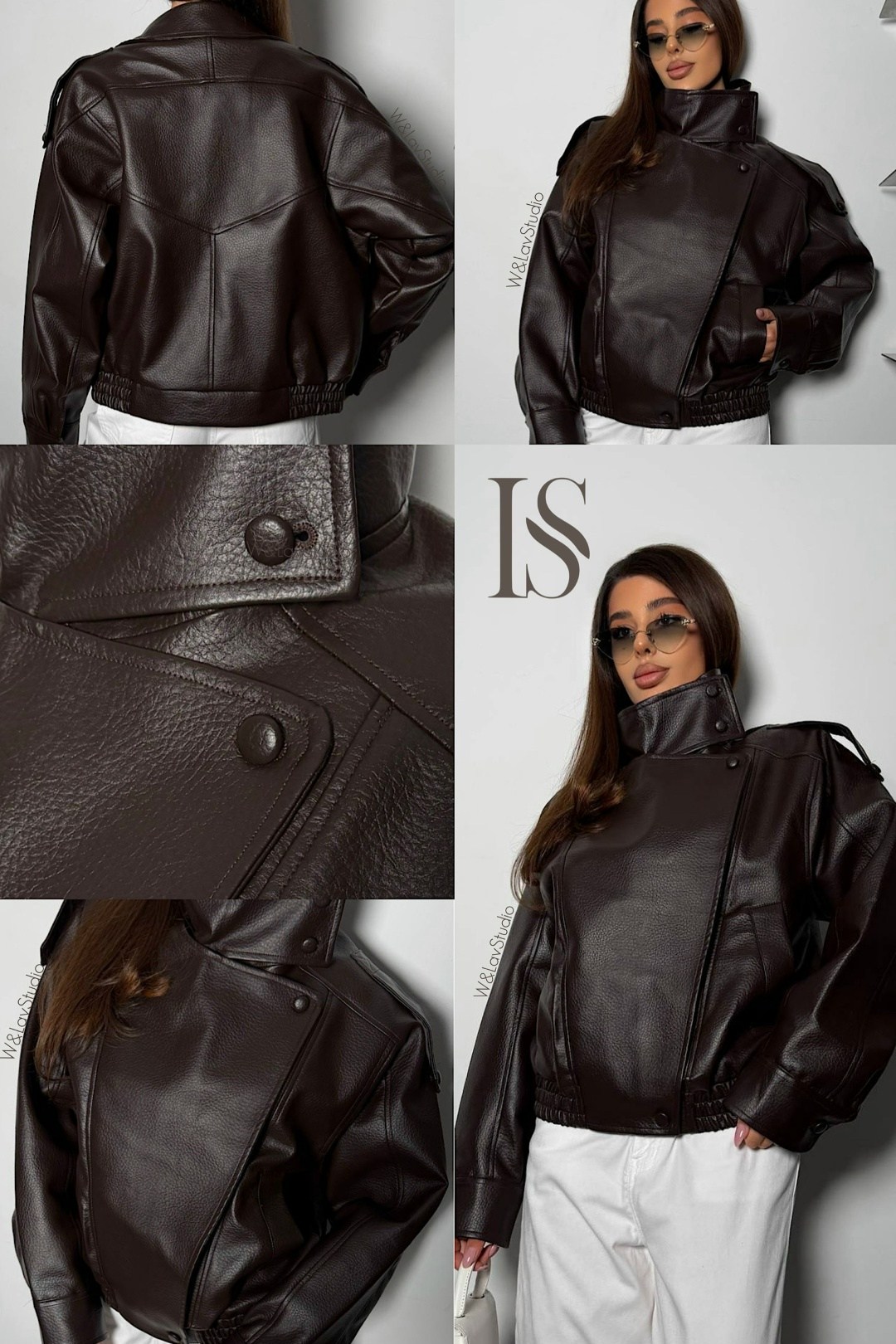 куртка бомбер оверсайз кожаная c&c fashion,куртка косуха кожаная,женская кожаная куртка,кожаная куртка,косуха оверсайз