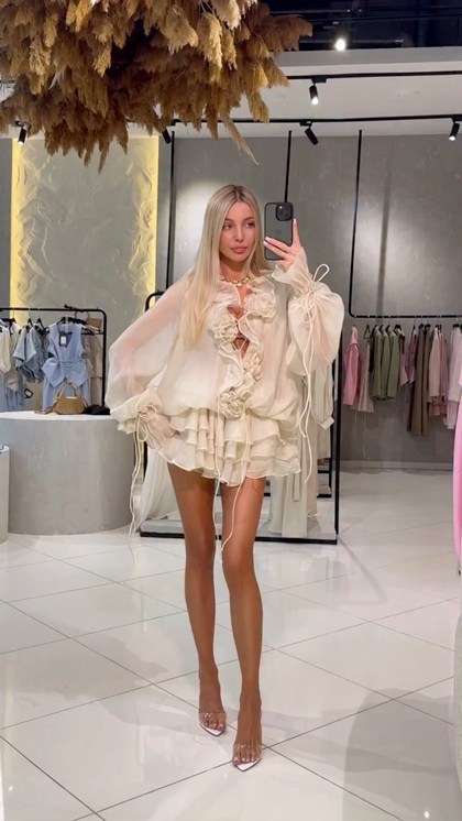 платье шифоновое,платье с рюшами,платье летнее с воланами birkin shop,модное платье,платье с оборками