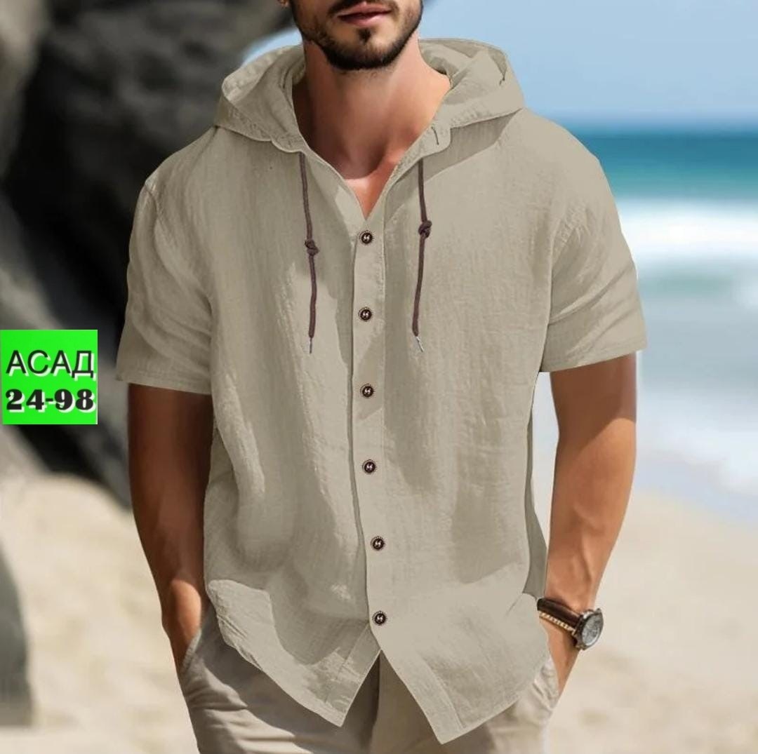рубашка летняя мужская,мужская рубашка,рубашка с капюшоном,рубашка мужская с капюшоном,рубашка для пляжа мужская