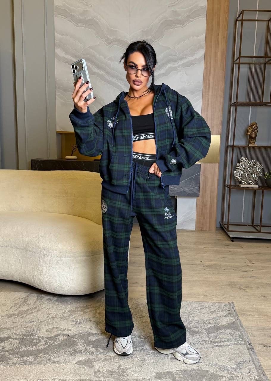 стильная кофта,костюм,женский костюм на флисе,спортивный костюм в клетку,куртка в клетку