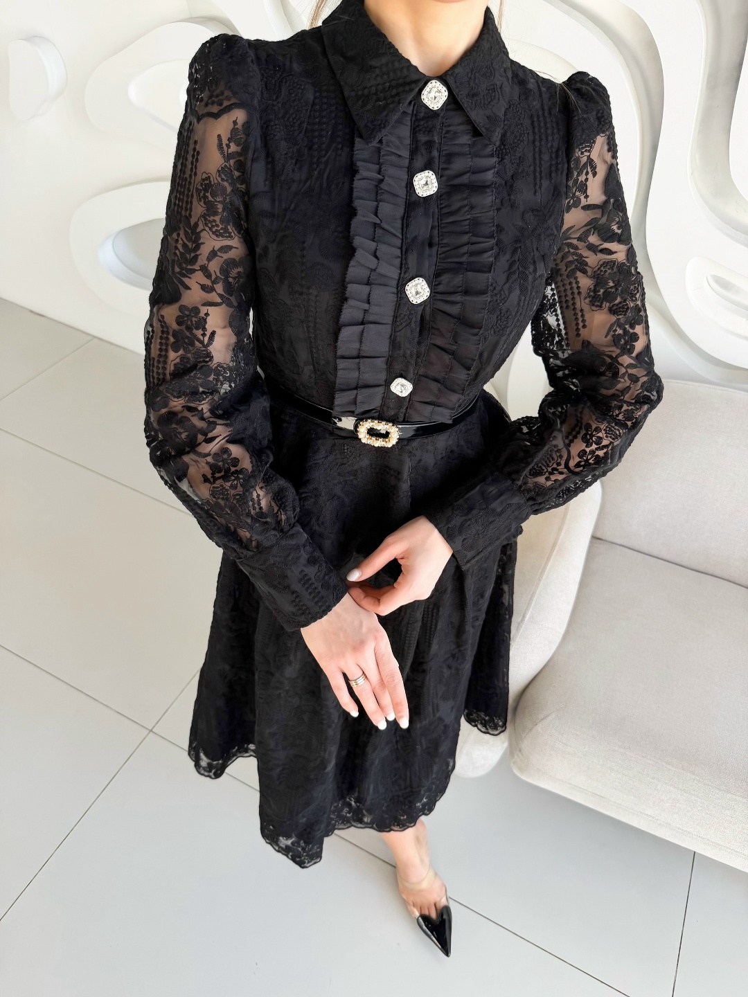 длинное велюровое кружевное платье,кружевное платье,нарядное платье,кружевной костюм,черное платье