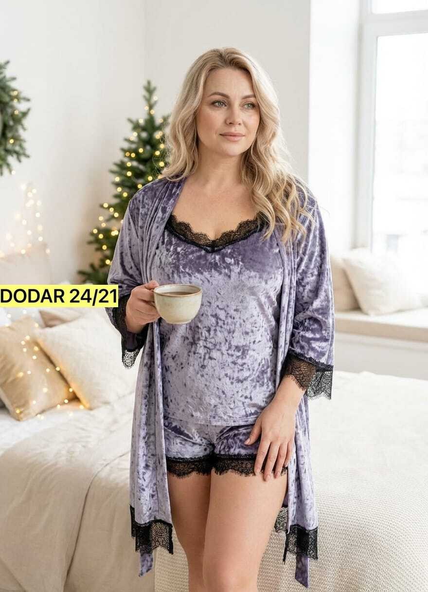 пижама женская,пижама женская тройка велюровая,велюровая зеленая пижама майка и шорты с халатом,комплект домашний женский,велюровый комплект