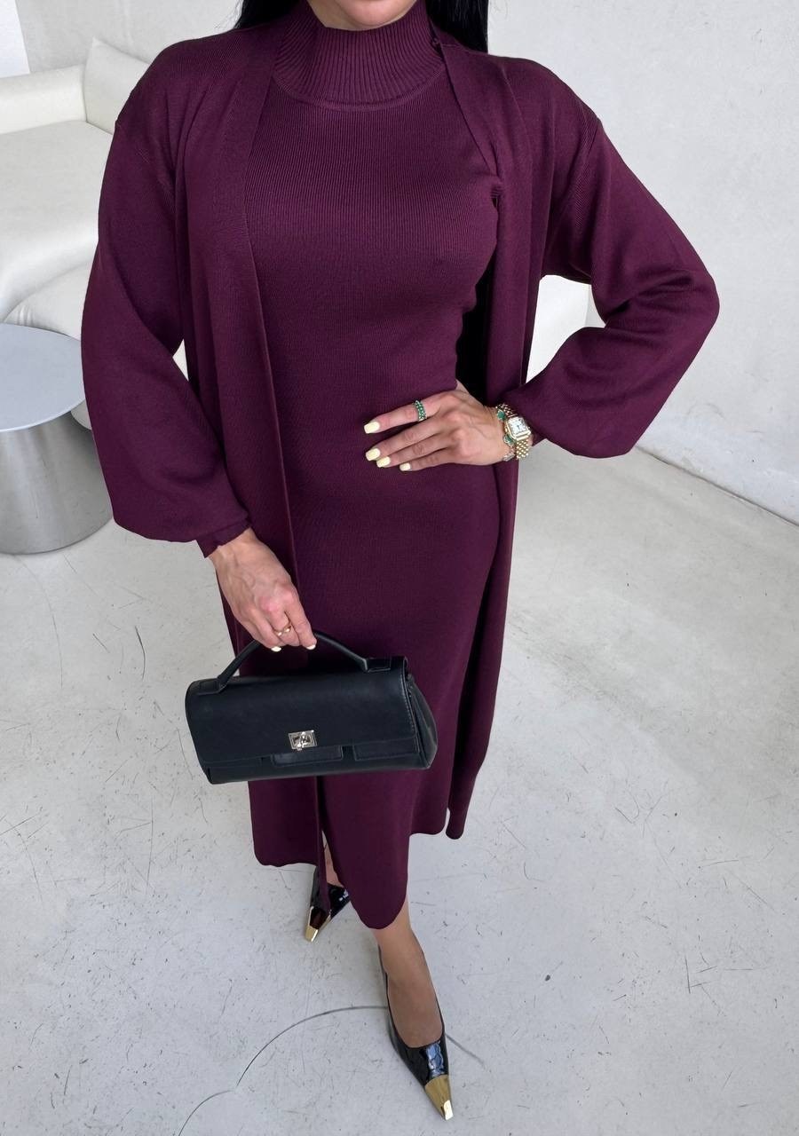 платье лапша длинное с кардиганом,кашемировая двойка платье миди + кардиган,платье накидка,трикотажное платье