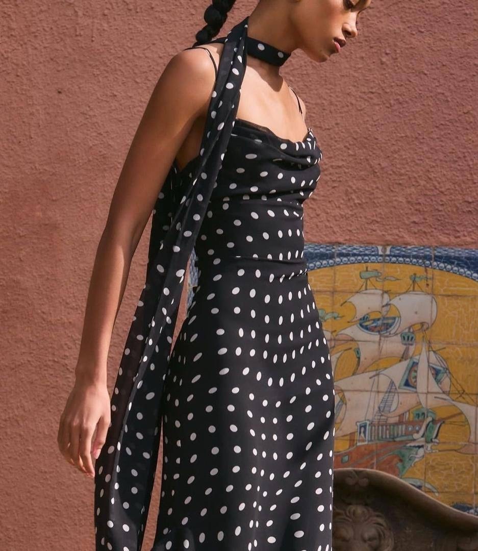 длинное платье,летнее вечернее платье,платье в горошек,длинное платье женское,платье в горошек в бельевом стиле