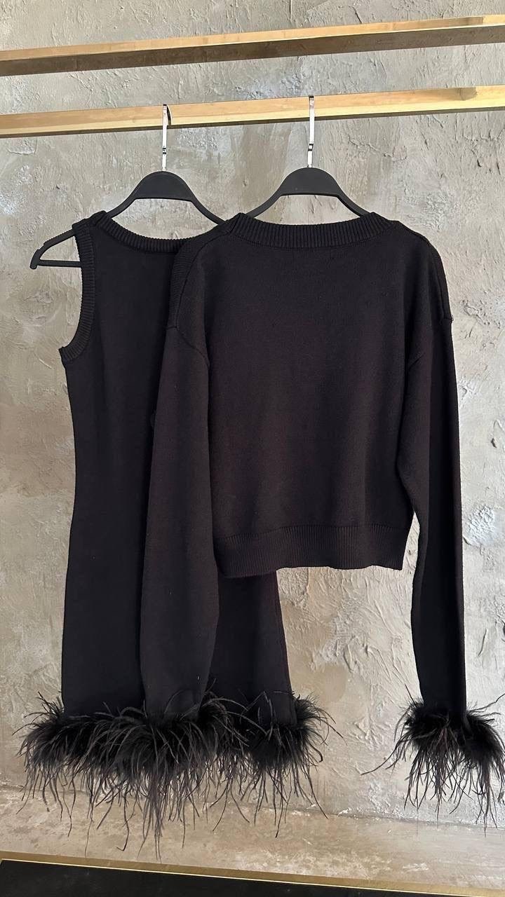 кардиган с перьями,prada кашемировый кардиган с перьями черный,кофта с перьями,кардиган,кардиган черный