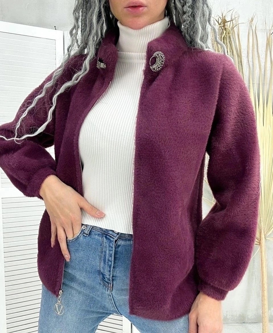 теплая кофта на молнии,куртка из альпаки,кардиган альпака,куртка альпака,теплая кофта