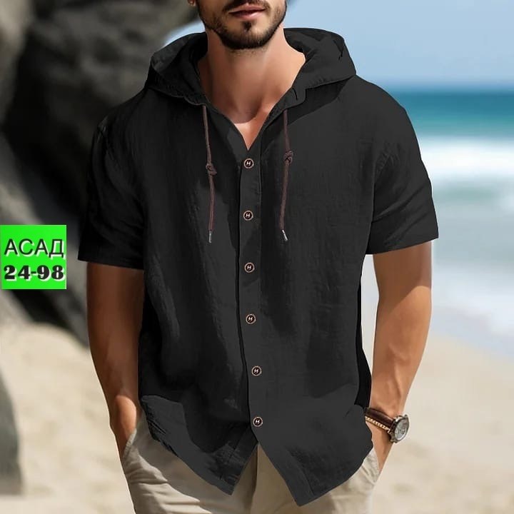 рубашка летняя мужская,мужская рубашка,рубашка с капюшоном,рубашка мужская с капюшоном,рубашка для пляжа мужская