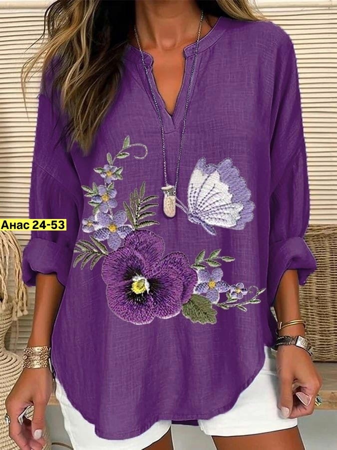 женская рубашка из хлопка и льна,женская кофта фиолетовая,повседневная блуза,туника женская,туника блузка