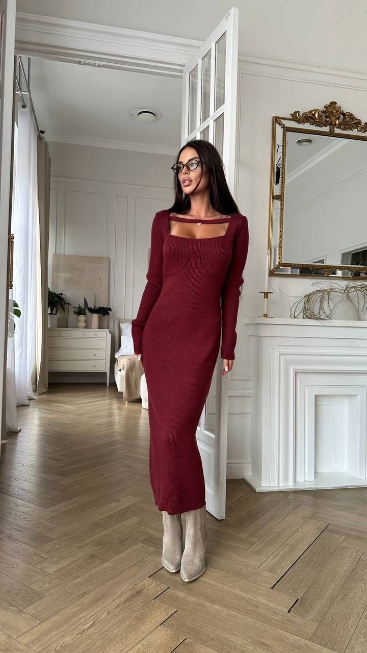 платье вязаное трикотажное лапша для офиса glamoda,женское платье лапша,платье вязаное трикотажное лапша для офиса glamoda цвет бордовый,платье лапша бордового цвета,бордовое платье