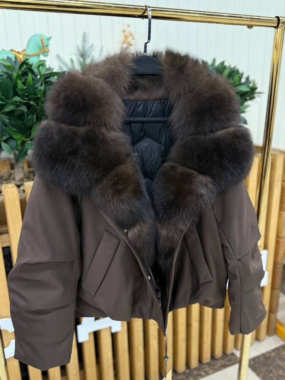 пуховик с натуральным мехом,куртка с мехом,женский пуховик,короткий пуховик,куртка женская с мехом