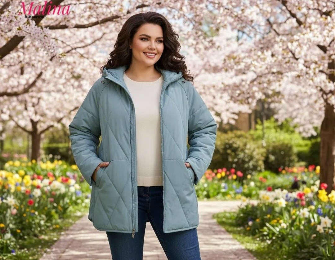 женская демисезонная куртка,демисезонная куртка,куртка женская,куртка стеганая демисезонная с капюшоном больших размеров amalia&r,куртка