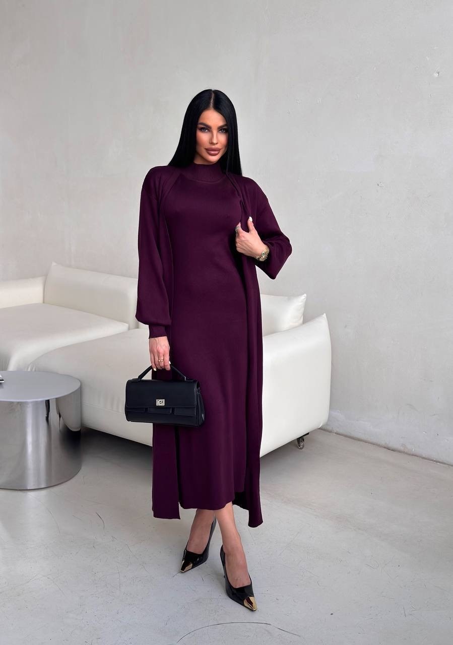 платье лапша длинное с кардиганом,кашемировая двойка платье миди + кардиган,платье накидка,трикотажное платье