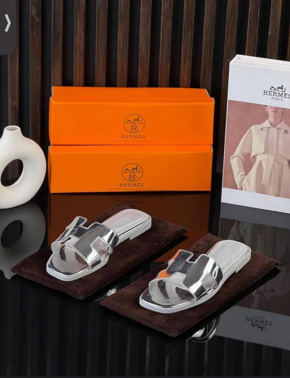 шлепки эрмес серебро,шлепки hermes,шлепки женские,пантолеты hermes женские,шлепки гермес женские