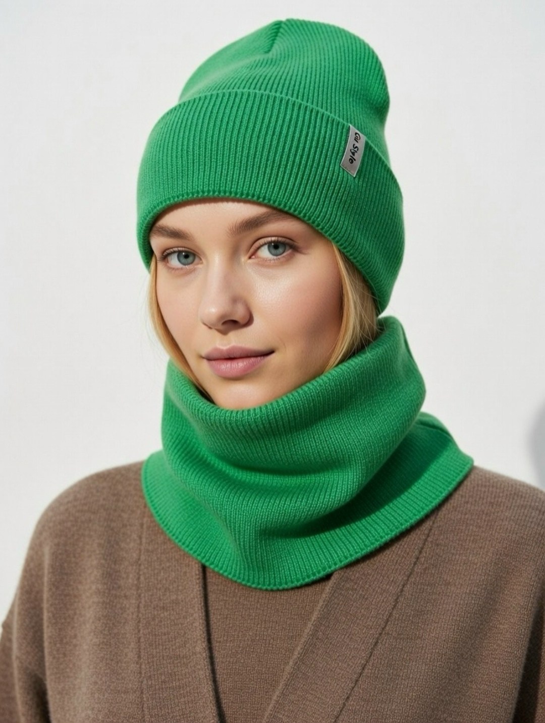 шапка и снуд,комплект шапка снуд,шапка бини,шапка со снудом женская комплект,шапка со снудом женская