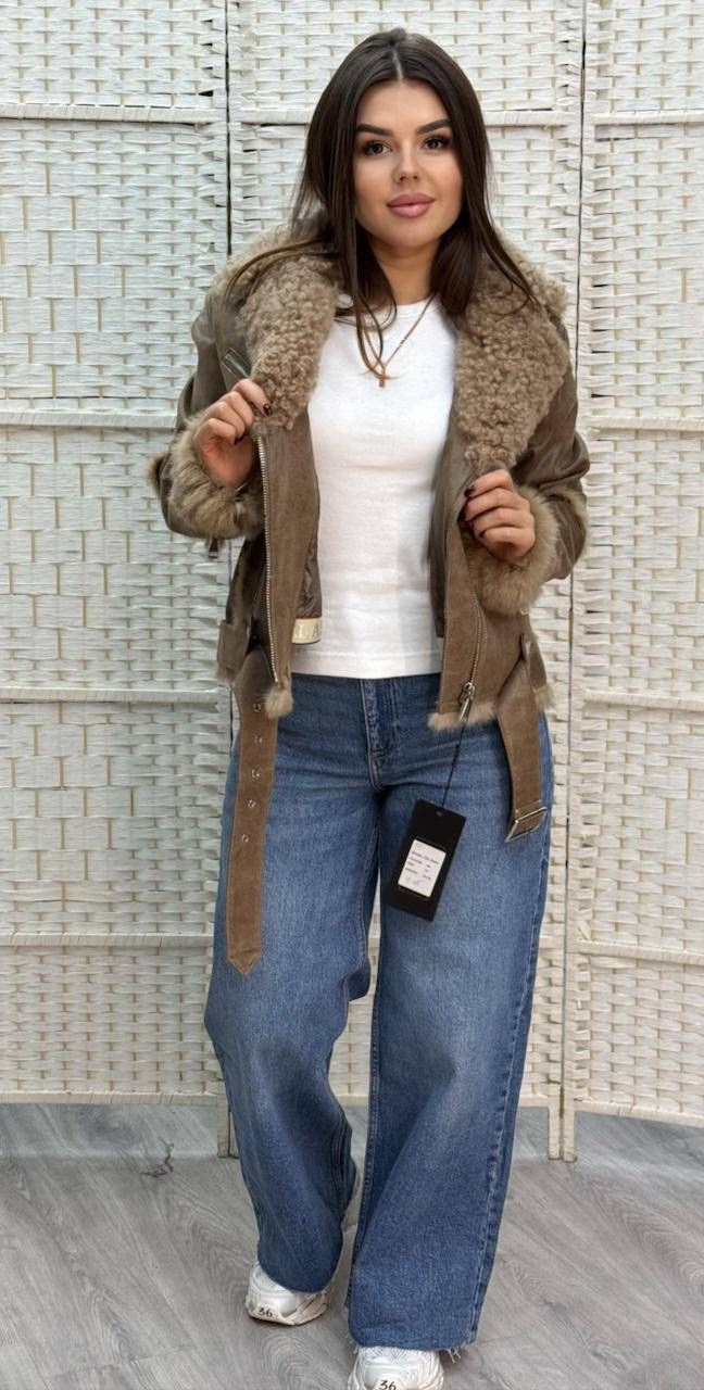 дубленка женская,дубленка,короткая женская дублёнка в стиле авиатор,женская дубленка авиатор,дубленка искусственная monymony