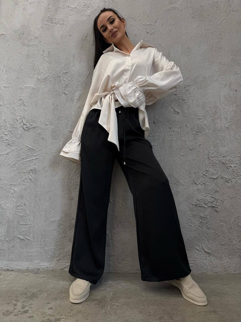 костюм повседневный,шелковый брючный костюм бежевый,костюм брючный классический с поясом emberens цвет молочный,костюм женский,костюм в пижамном стиле