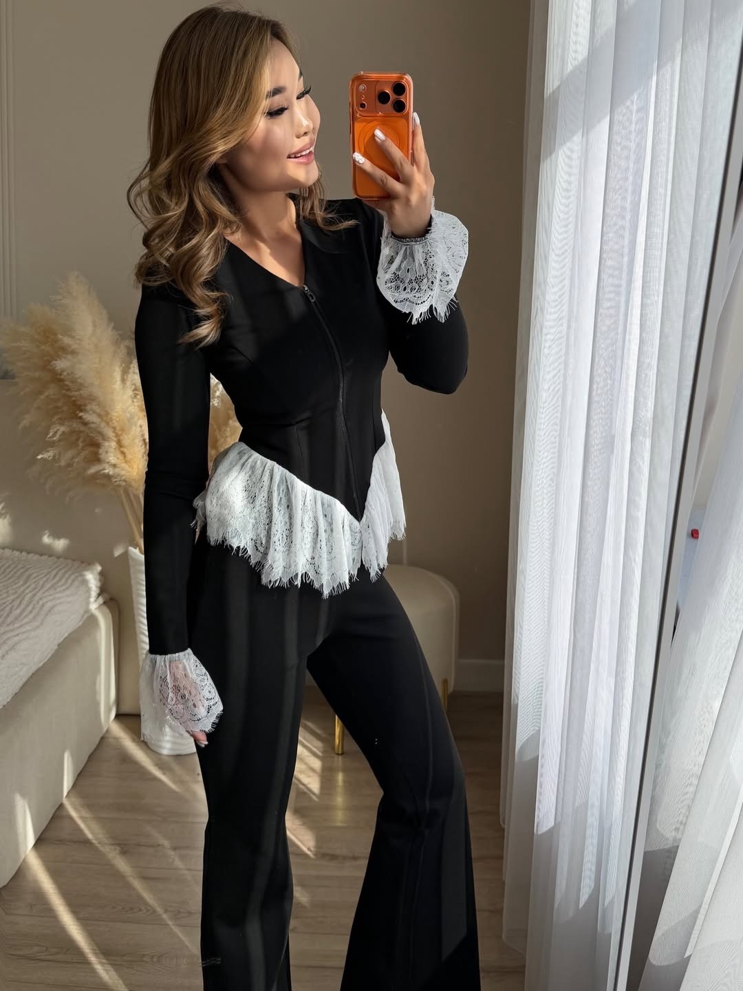 брючный костюм dilana vip 2084 черный,стильная блуза,костюм женский брючный,брючный комплект