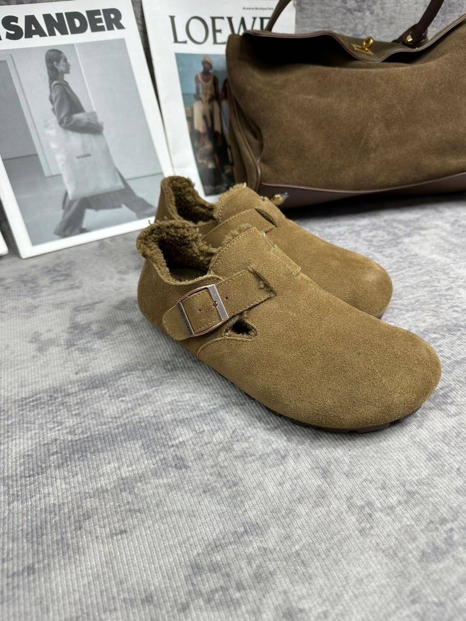 ,сабо birkenstock,биркеншток london,замшевые меховые биркенштоки лоферы lihome цвет бежевый,замшевые меховые биркенштоки лоферы lihome 259276438