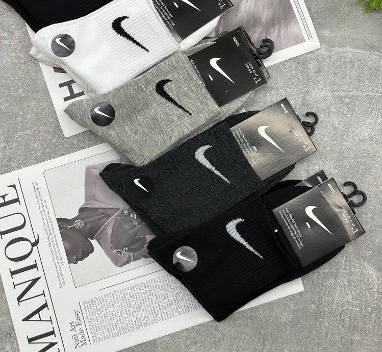 носки мужские,носки мужские 10 пар nike,комплект носки мужские,носки средние хлопковые набор 5 пар nike,носки мужские набор