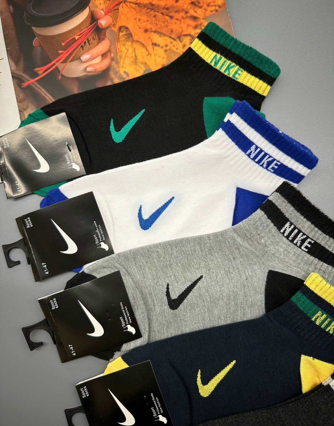 комплект носков мужских nike nop2_5 разноцветных 41-47,носки найк 41-47,носки мужские спортивные,комплект носки мужские,комплект носков nike