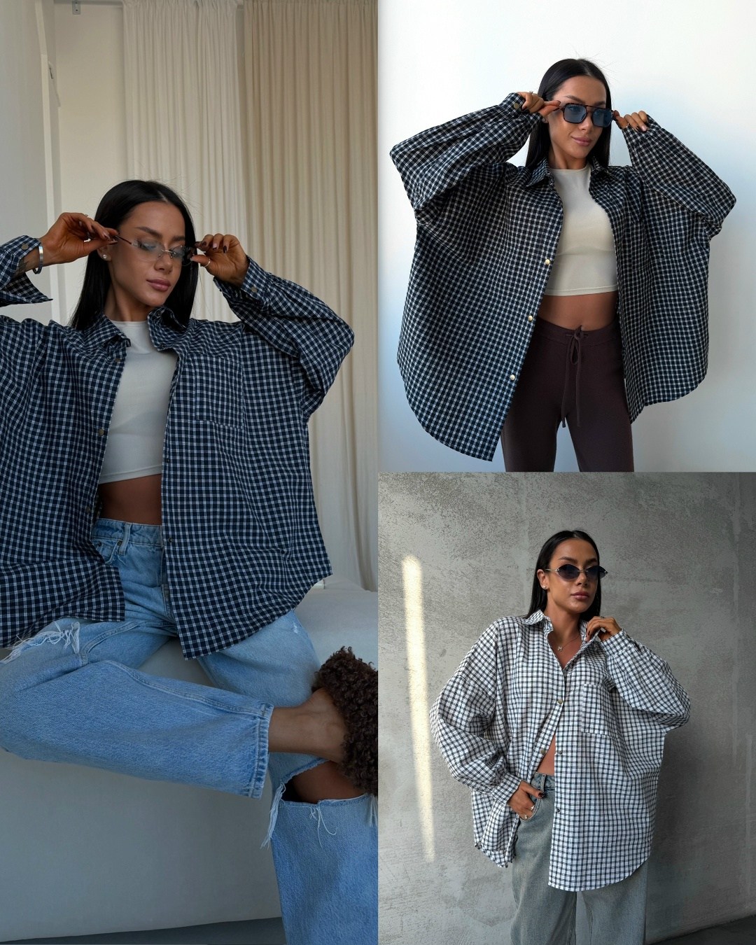 женская рубашка в клетку,рубашка стильная,рубашка оверсайз в клетку,женская рубашка