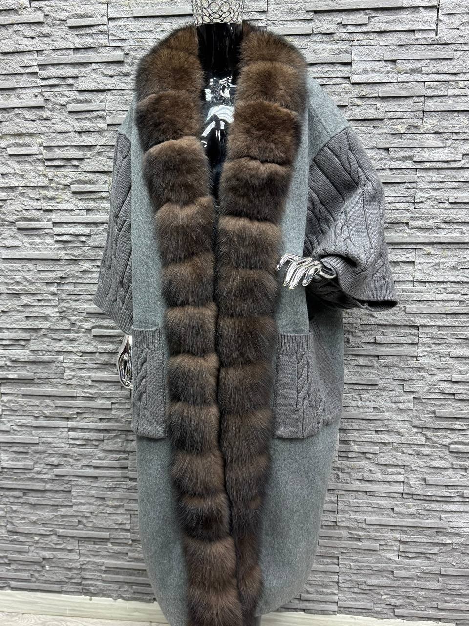 кардиган с мехом финского песца yana kraft brand,кардиган с мехом финского песца,кардиган с песцом,кардиган с мехом песца,кардиган с мехом