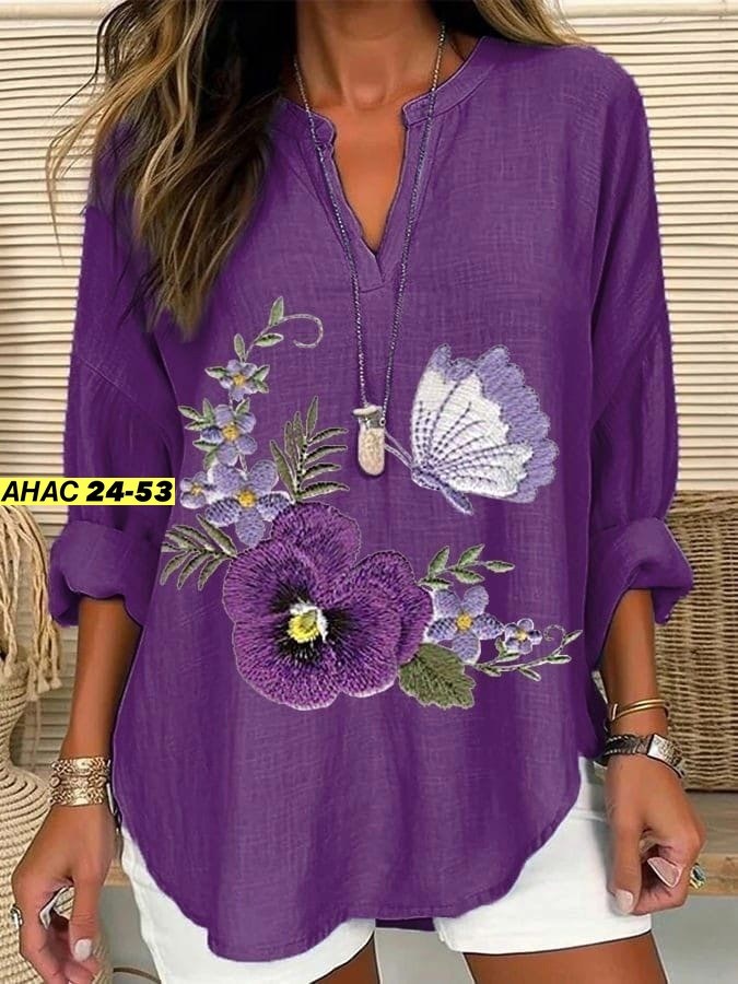 женская кофта фиолетовая,женская рубашка из хлопка и льна,повседневная блуза,туника блузка,туника женская