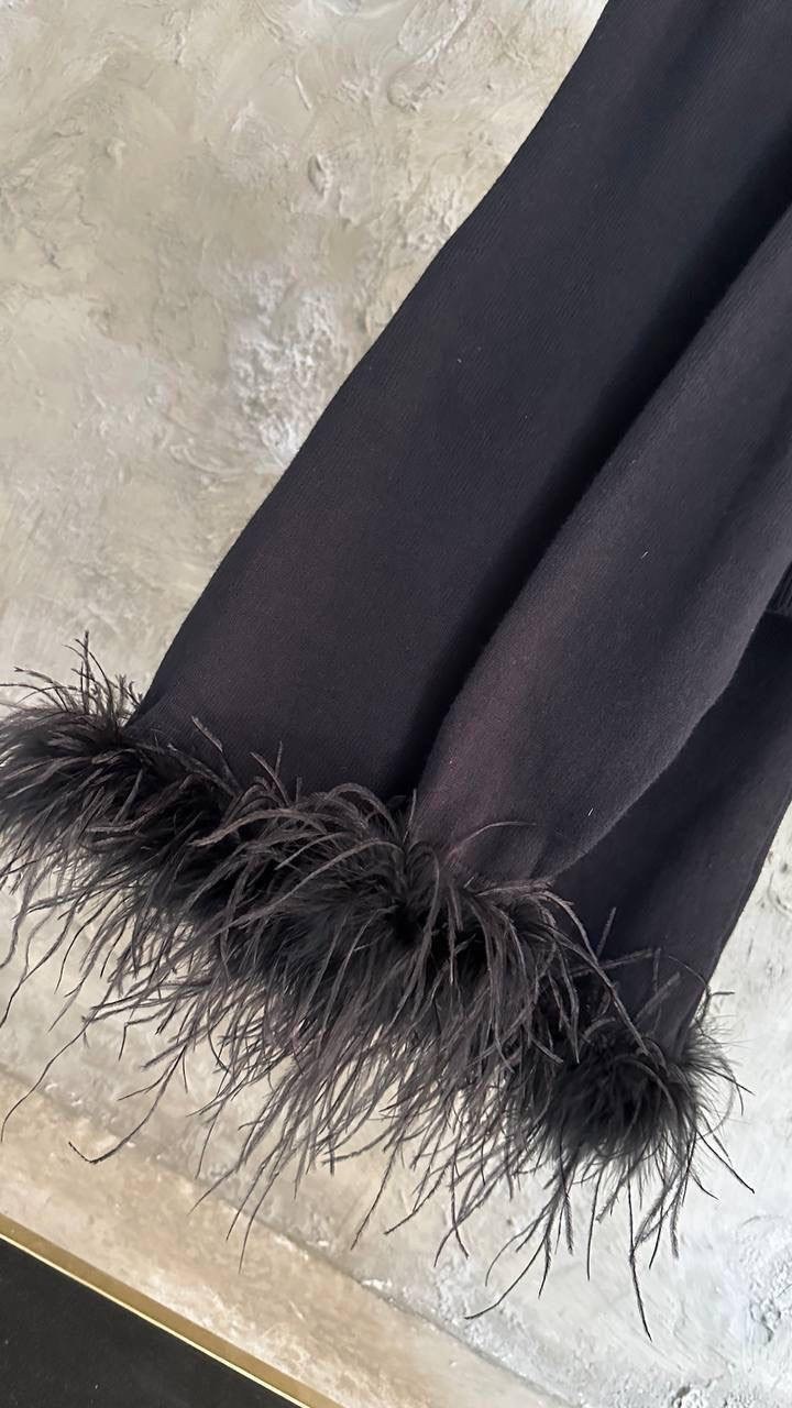 кардиган с перьями,prada кашемировый кардиган с перьями черный,кофта с перьями,кардиган,кардиган черный