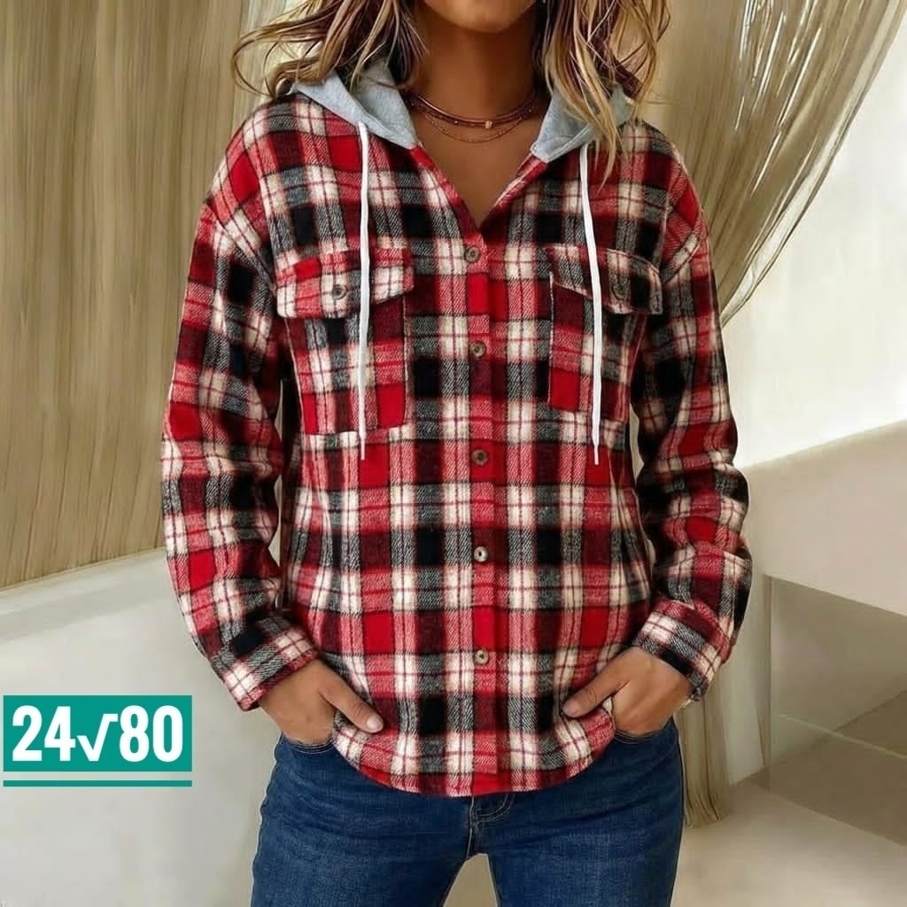 рубашка с капюшоном,женская рубашка,рубашка в клетку женская,рубашка оверсайз в клетку с капюшоном,рубашка теплая
