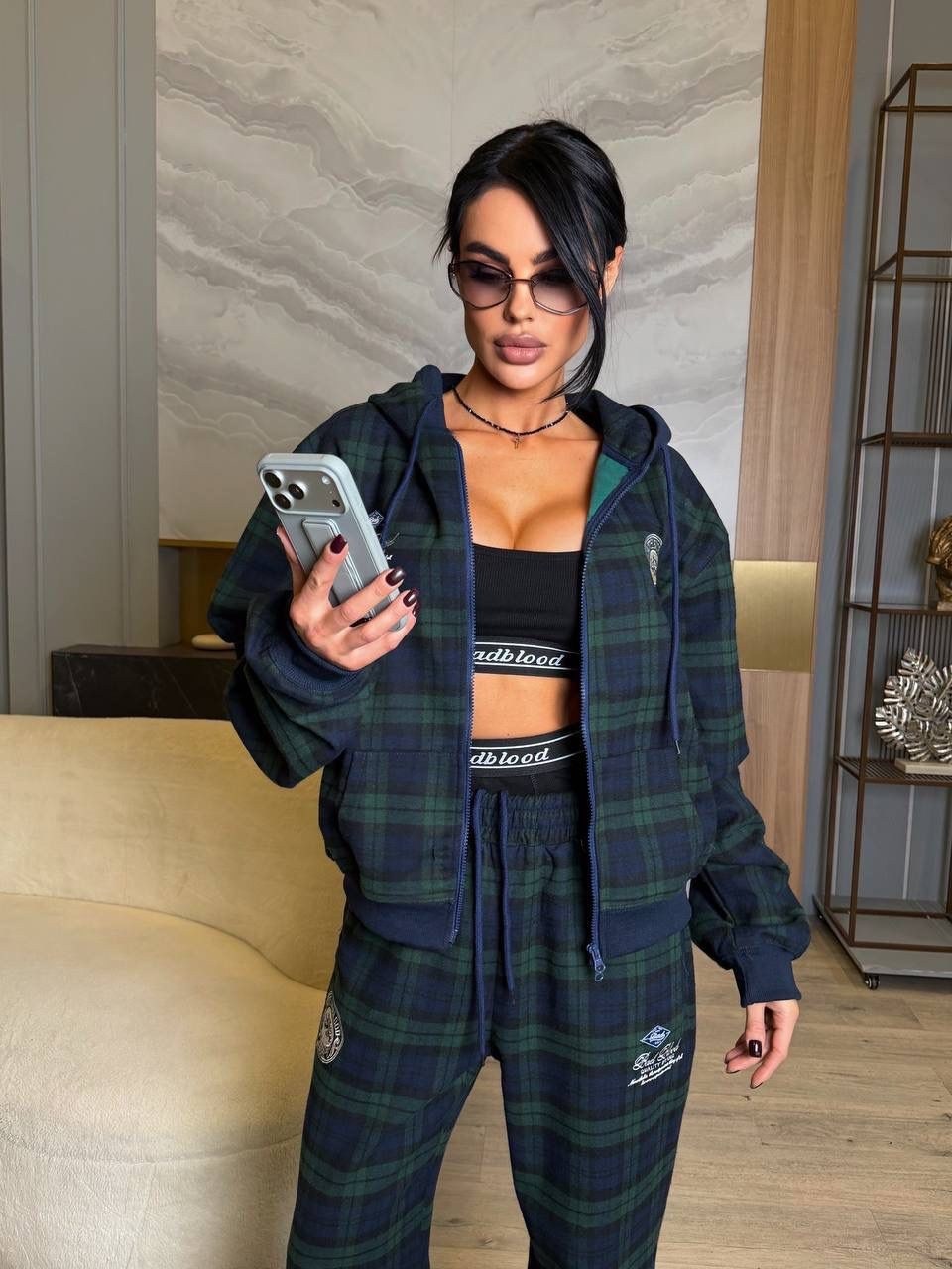 стильная кофта,костюм,женский костюм на флисе,спортивный костюм в клетку,куртка в клетку