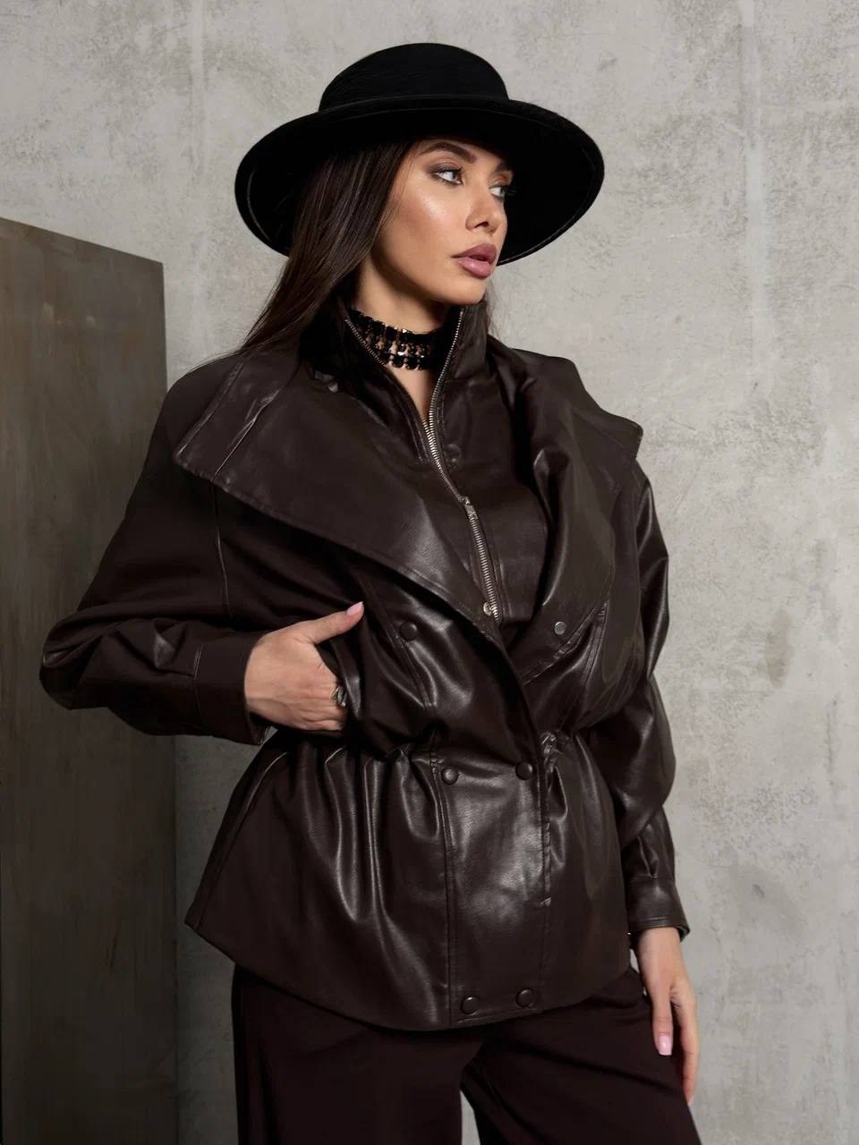 куртка оверсайз на кулиске из искусственной кожи,куртка оверсайз на кулиске из искусственной кожи zarina,куртка-косуха из искусственной кожи оверсайз zarina,куртка-косуха из искусственной кожи оверсай
