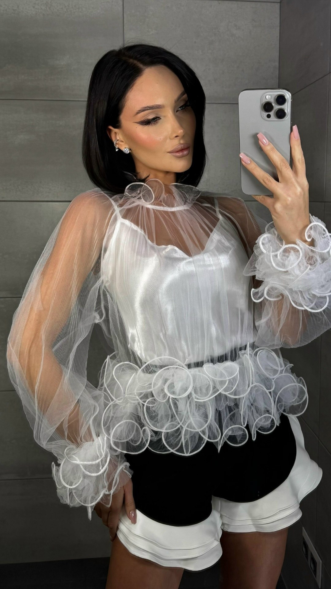 прозрачная блузка из органзы,прозрачная блузка сетка elena bogatova,блузка сетка,блузка в сетку прозрачная,прозрачная блузка