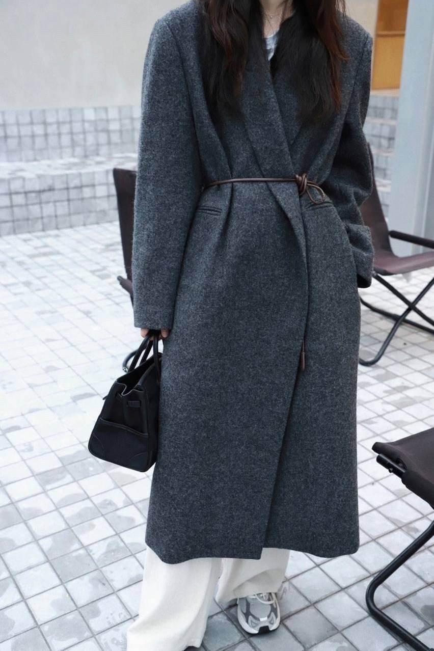 элегантное кашемировое пальто,шерстяное пальто,корейское элитное женское длинное шерстяное пальто,пальто с поясом,длинное пальто с поясом